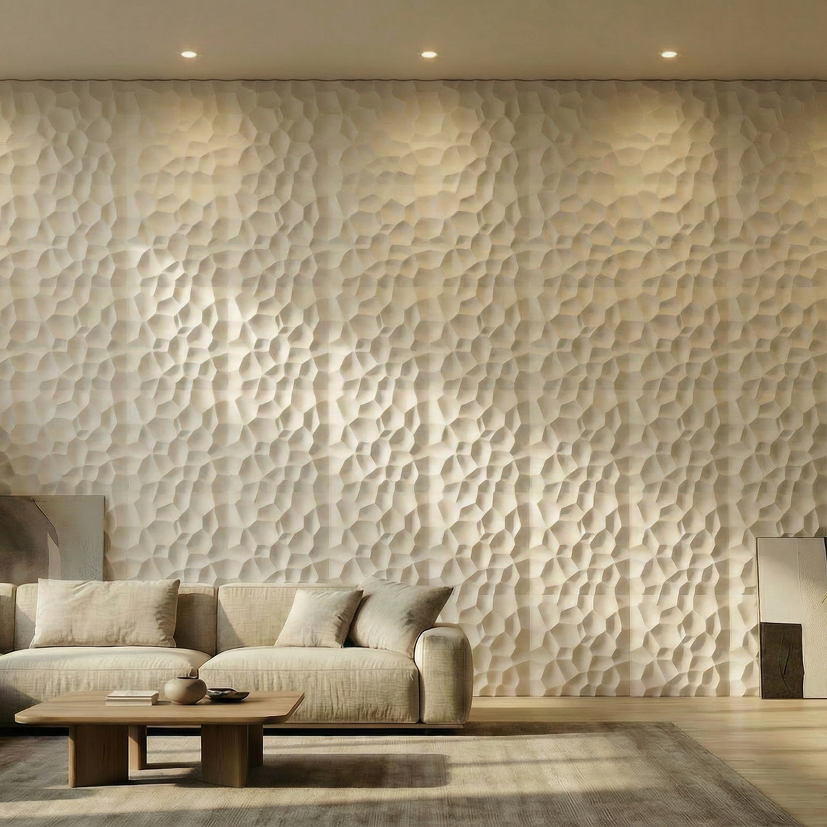 Organic cell relief wall — residential interior