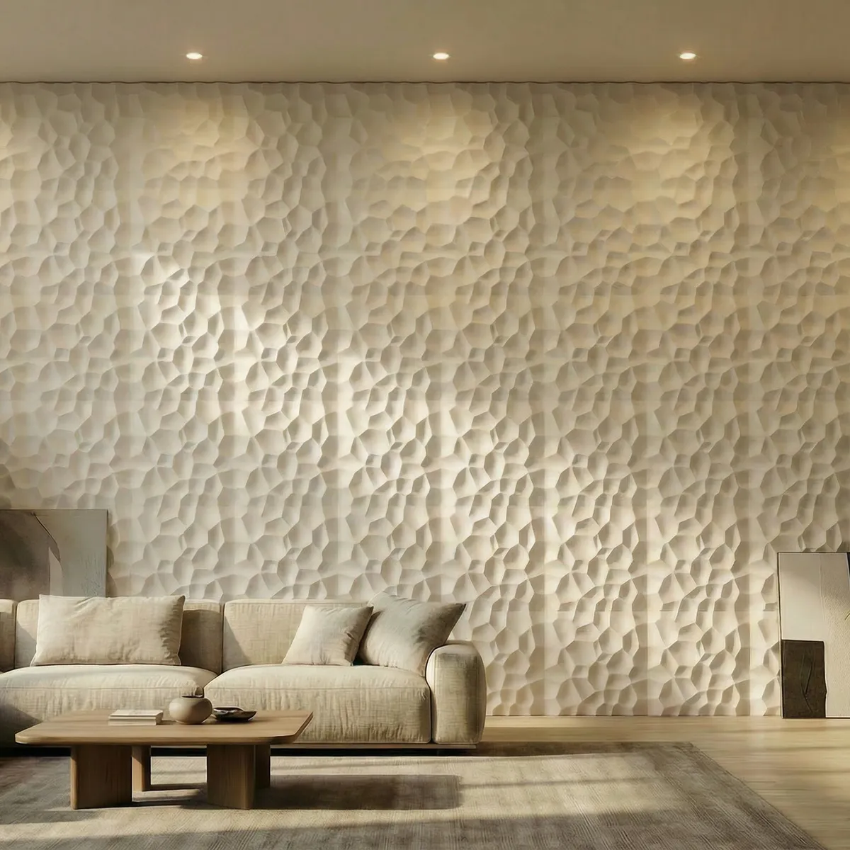 Organic cell relief wall — residential interior