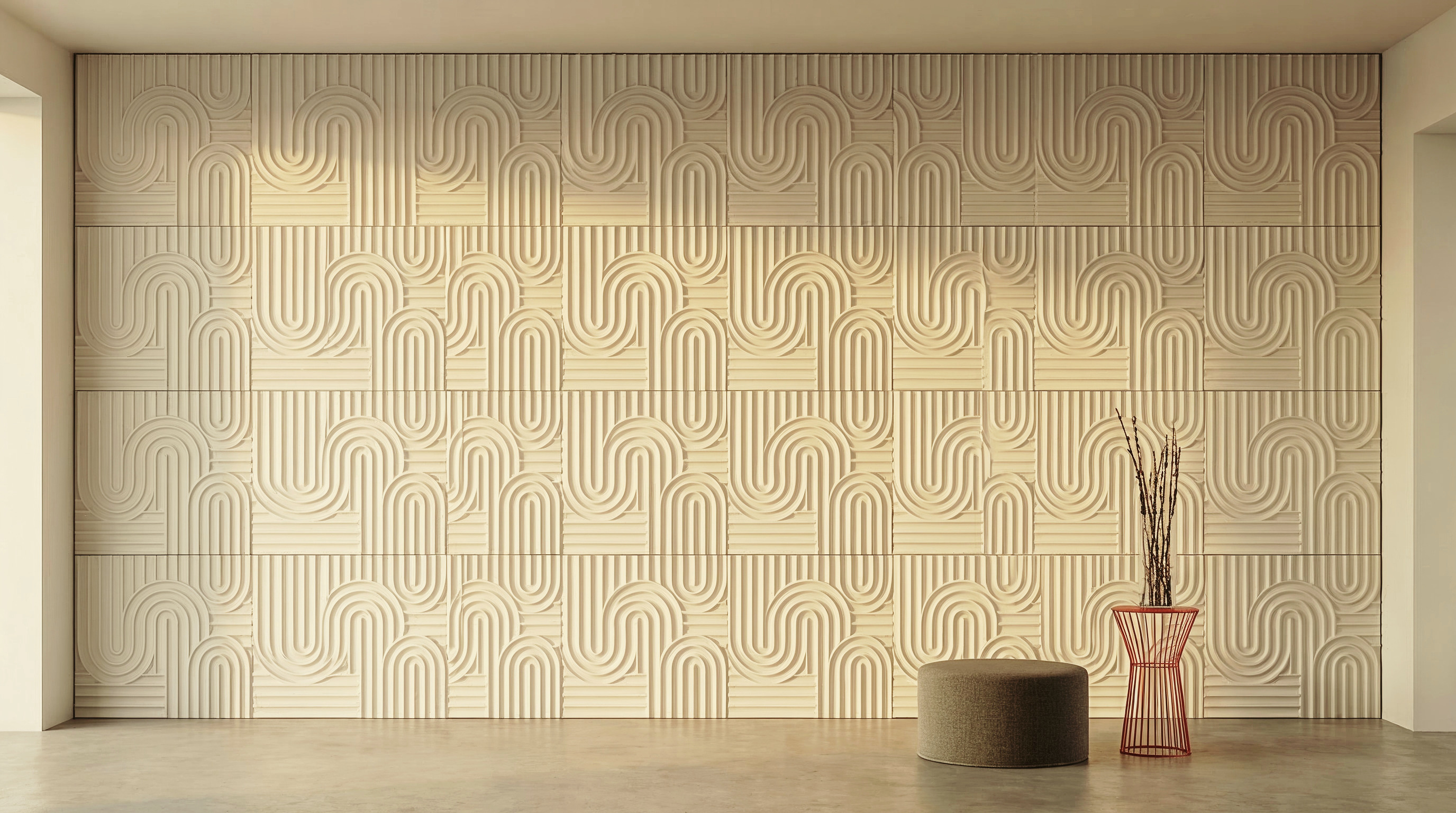 Architectural relief wall panels — hospitality interior HD