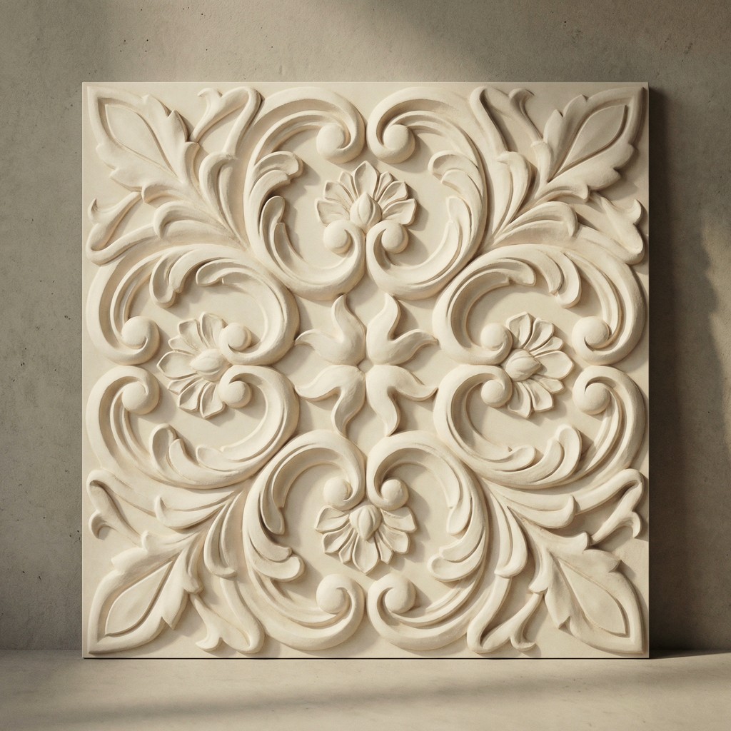 Baroque ornamental relief panel